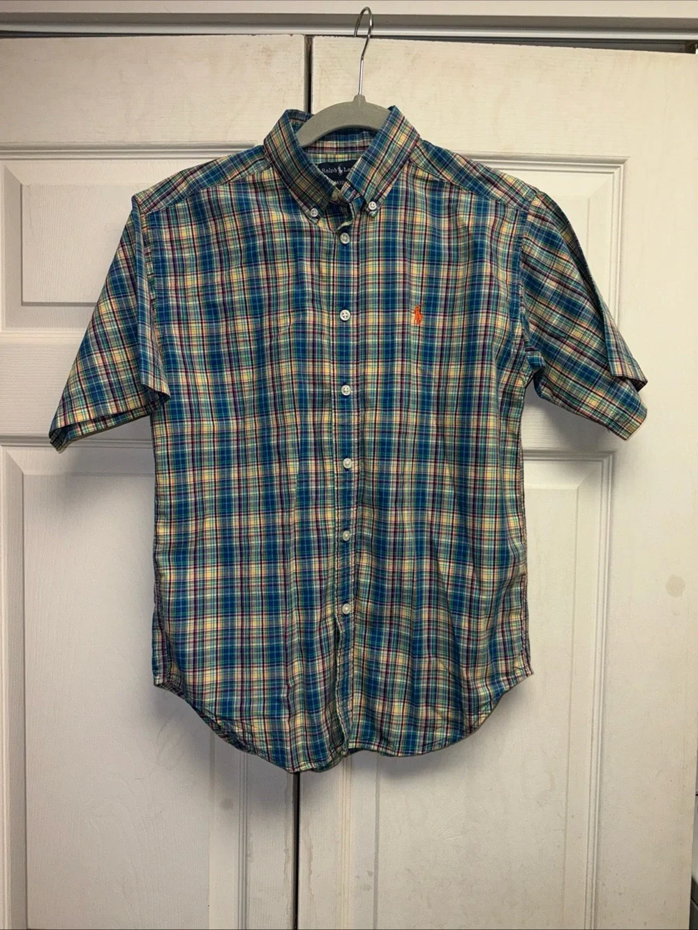 Polo by Ralph Lauren Short-Sleeve Plaid Button-Down Shirt - Blue/Green size M